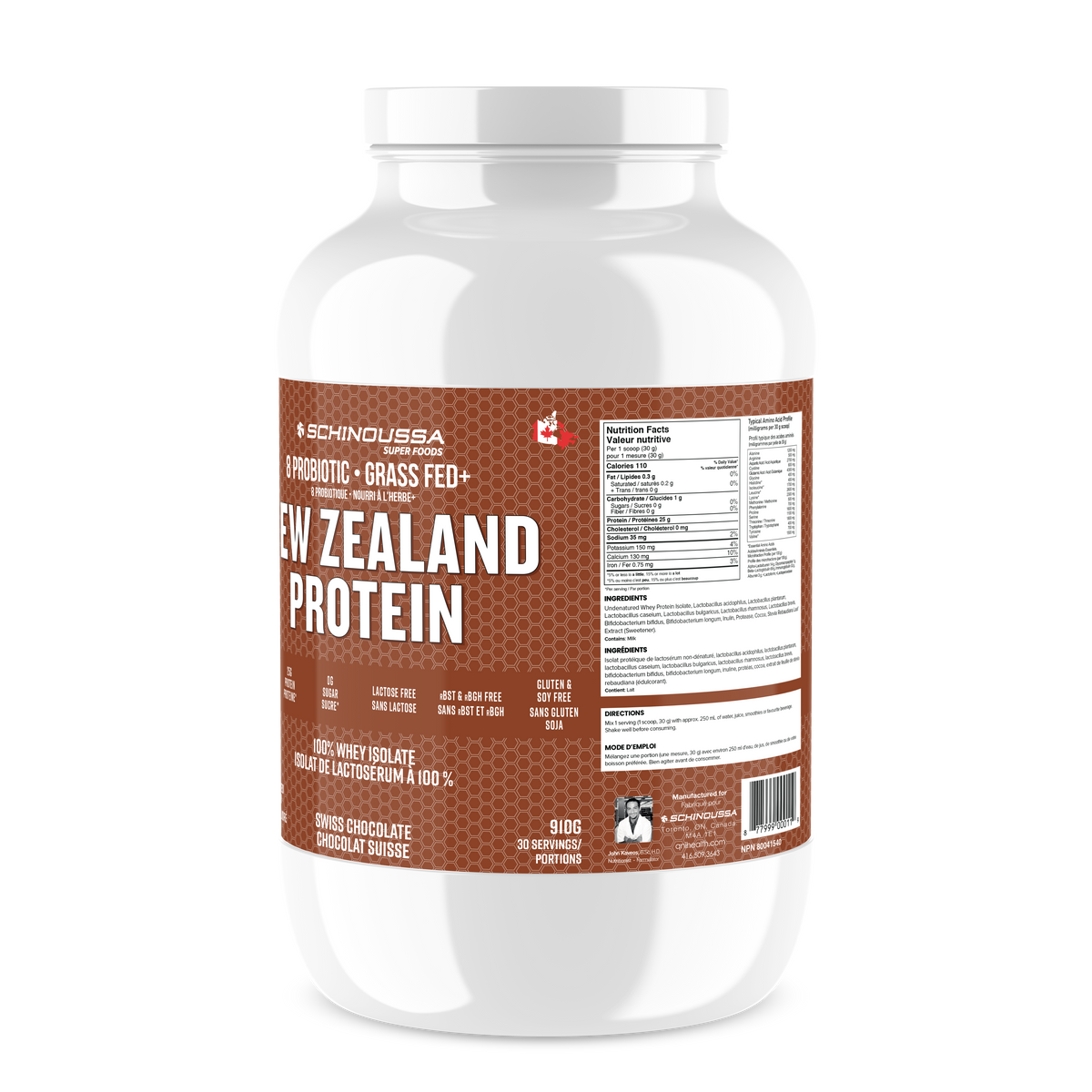 NEW ZEALAND PROBIOTIC WHEY ISOLATE CHOCOLATE PROTEIN POWDER