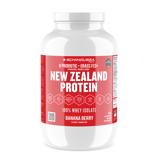 NEW ZEALAND PROBIOTIC WHEY ISO BANANA BERRY (2lb) - Schinoussa Superfoods