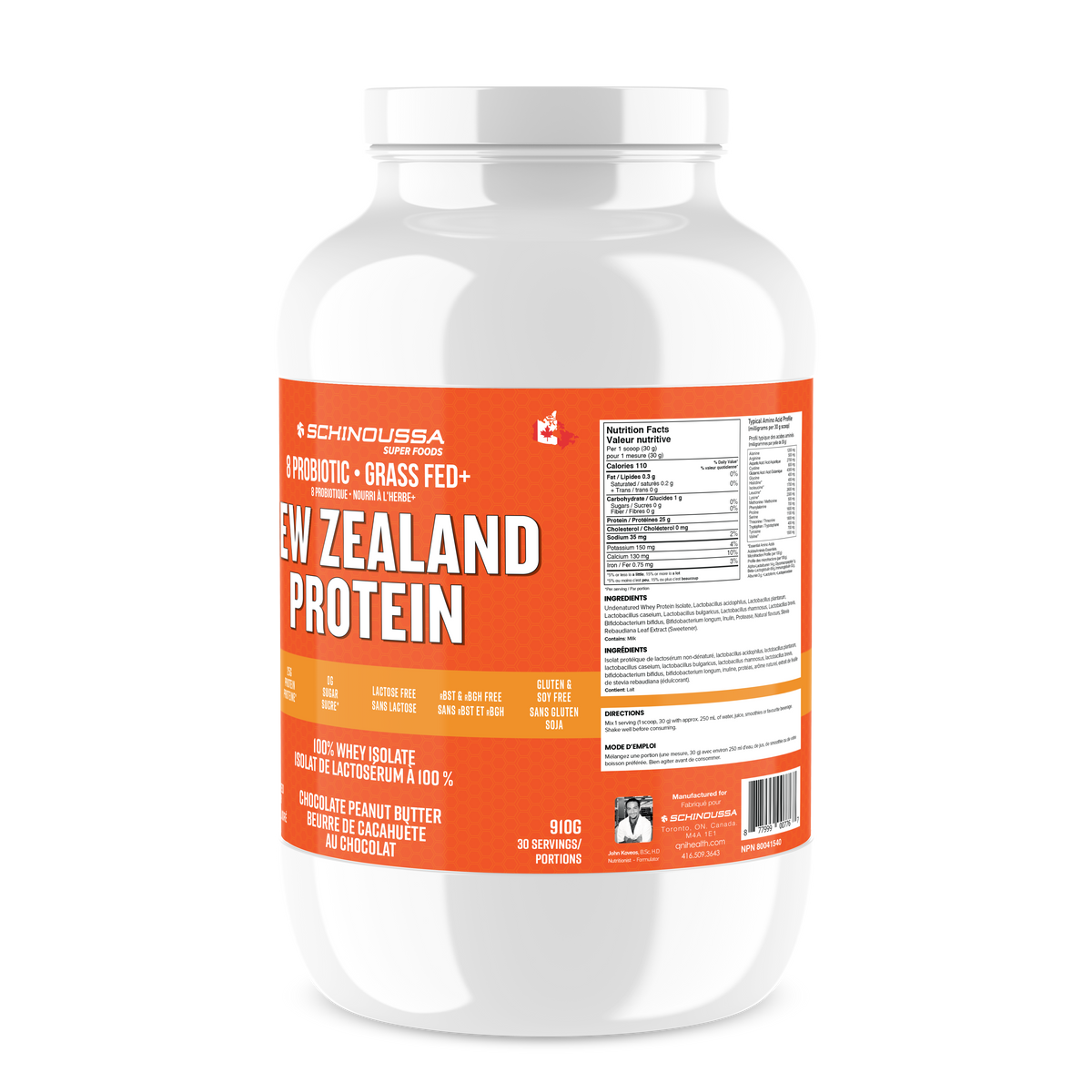 NEW ZEALAND PROBIOTIC WHEY ISOLATE PEANUT BUTTER CHOCOLATE PROTEIN POWDER