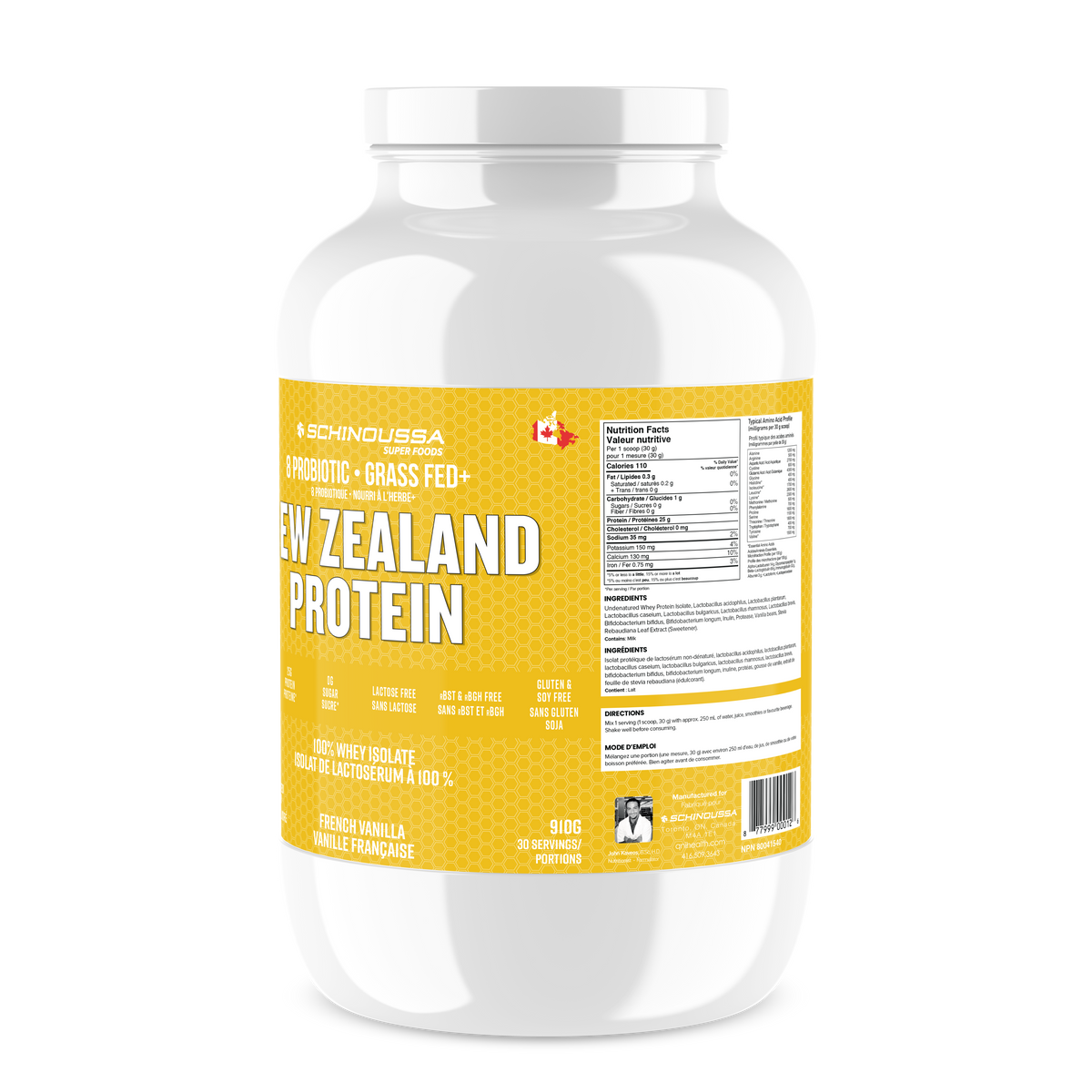 NEW ZEALAND VANILLA PROBIOTIC WHEY ISOLATE PROTEIN POWDER