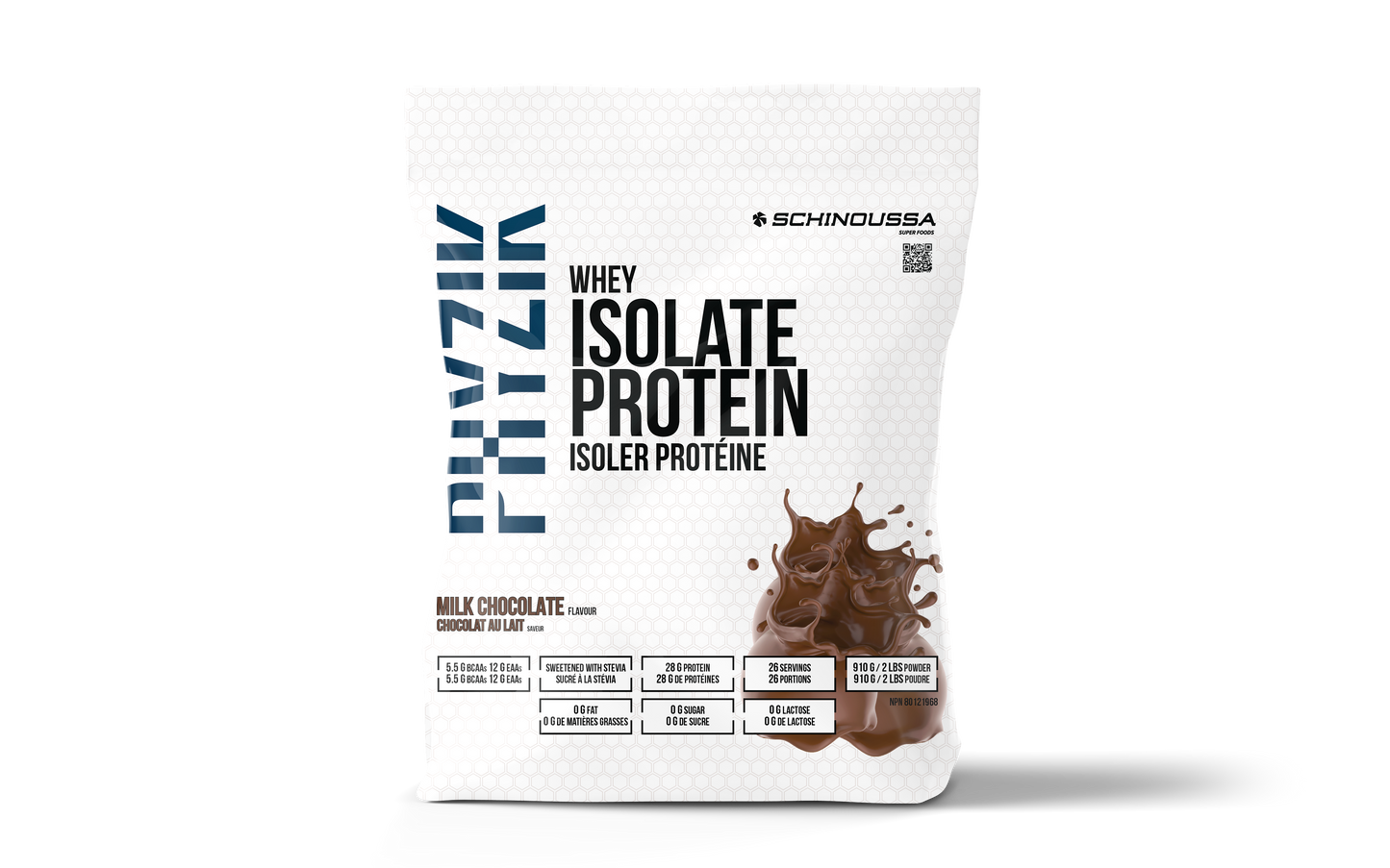 PHYZIK MILK CHOCOLATE WHEY ISOLATE PROTEIN - Schinoussa Superfoods
