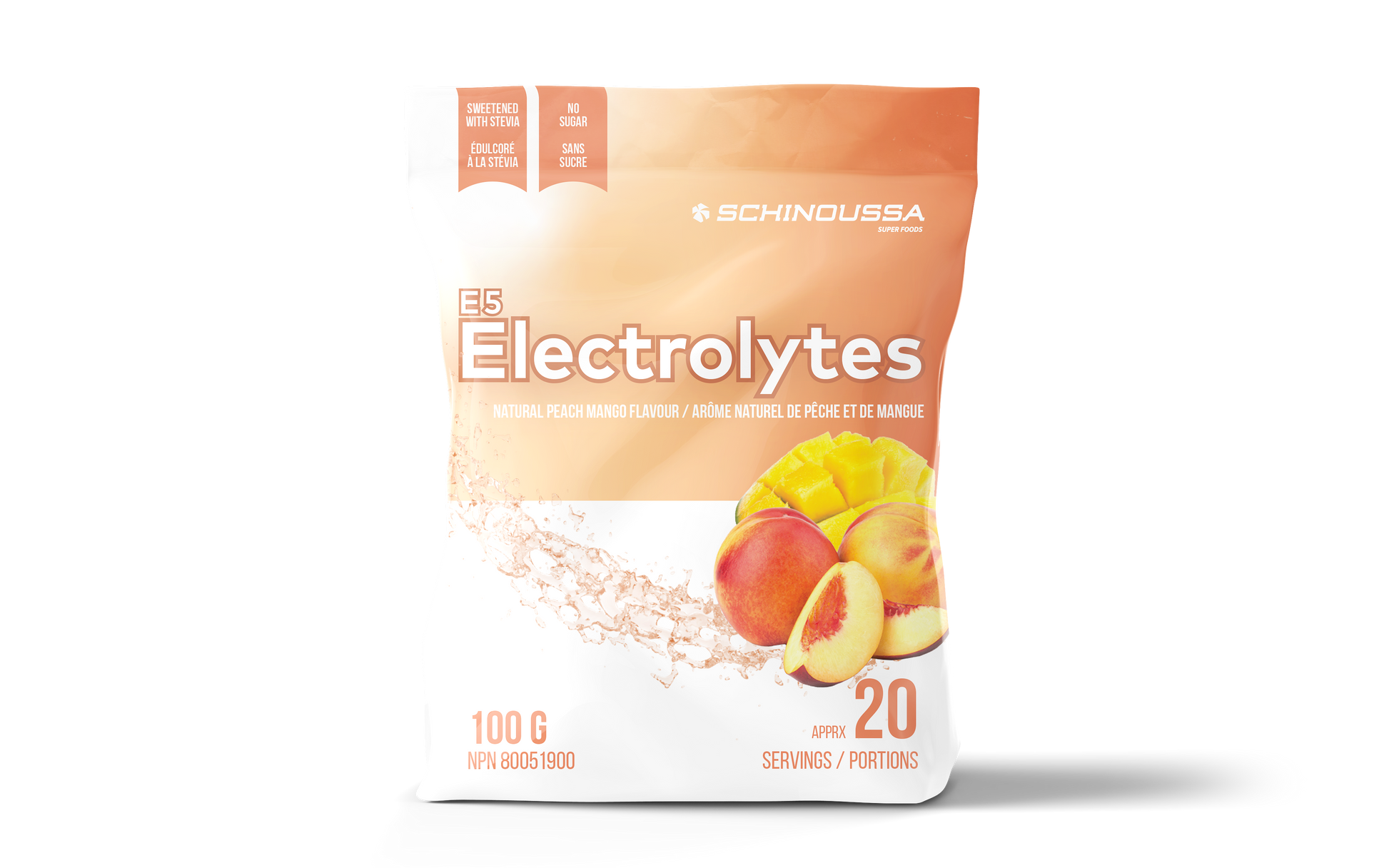E5 ELECTROLYTE PEACH MANGO - Schinoussa Superfoods