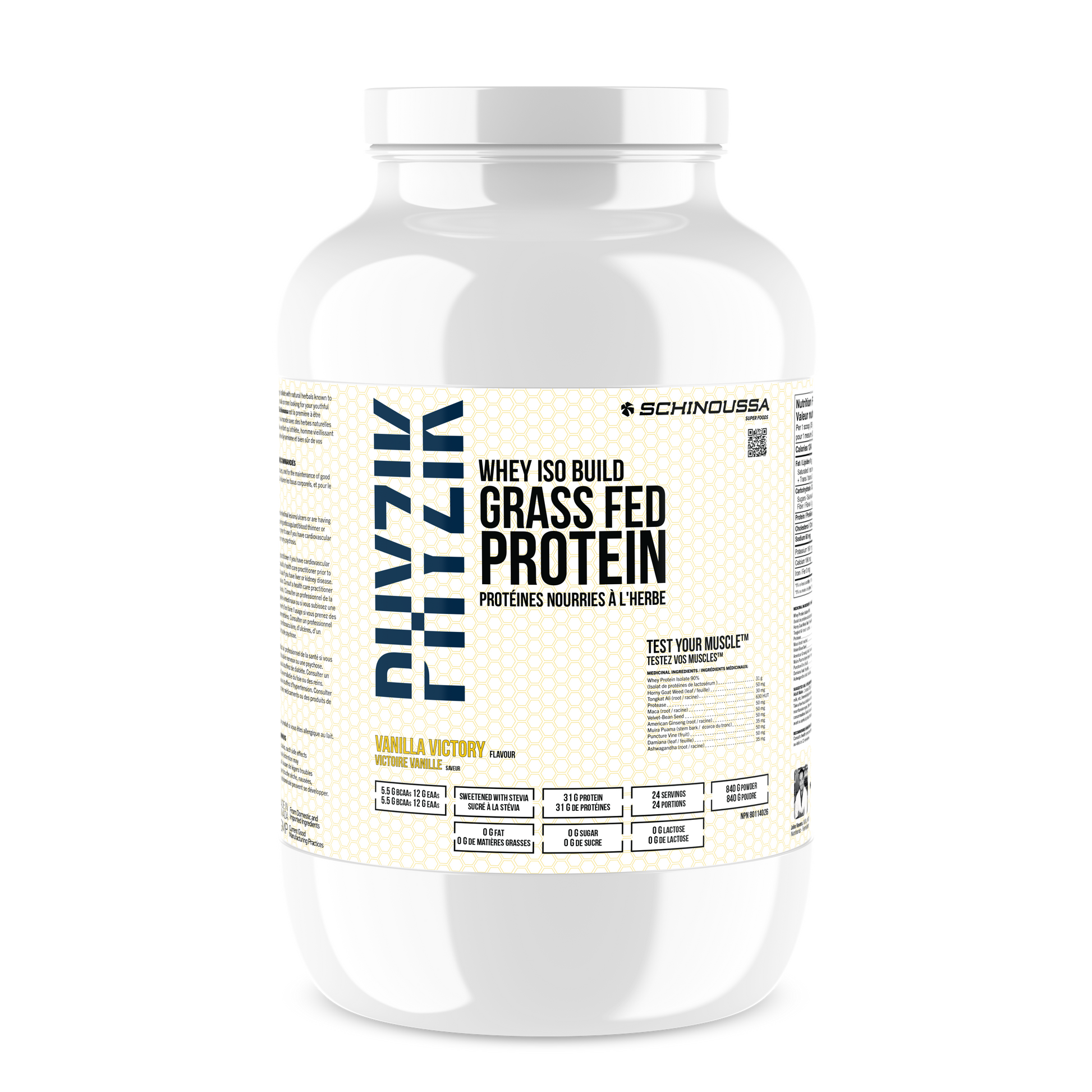 GRASS FED WHEY ISO BUILD VANILLA - Schinoussa Superfoods