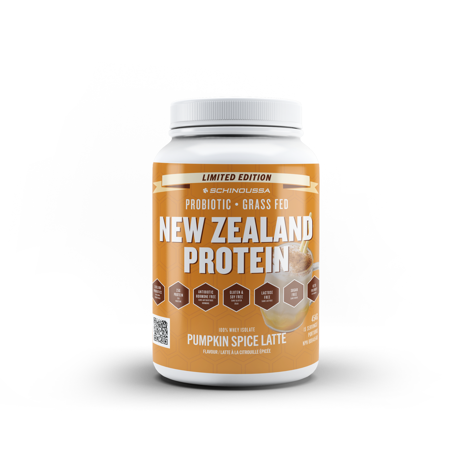 NEW ZEALAND PROBIOTIC WHEY ISO PUMPKIN SPICE - Schinoussa Superfoods